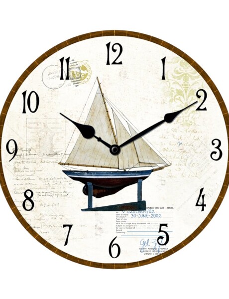 RELOJ DE PARED MDF D28.8X3.5CM VELERO SELLOS RELOJ DE PARED MDF D28.8X3.5CM VELERO SELLOS