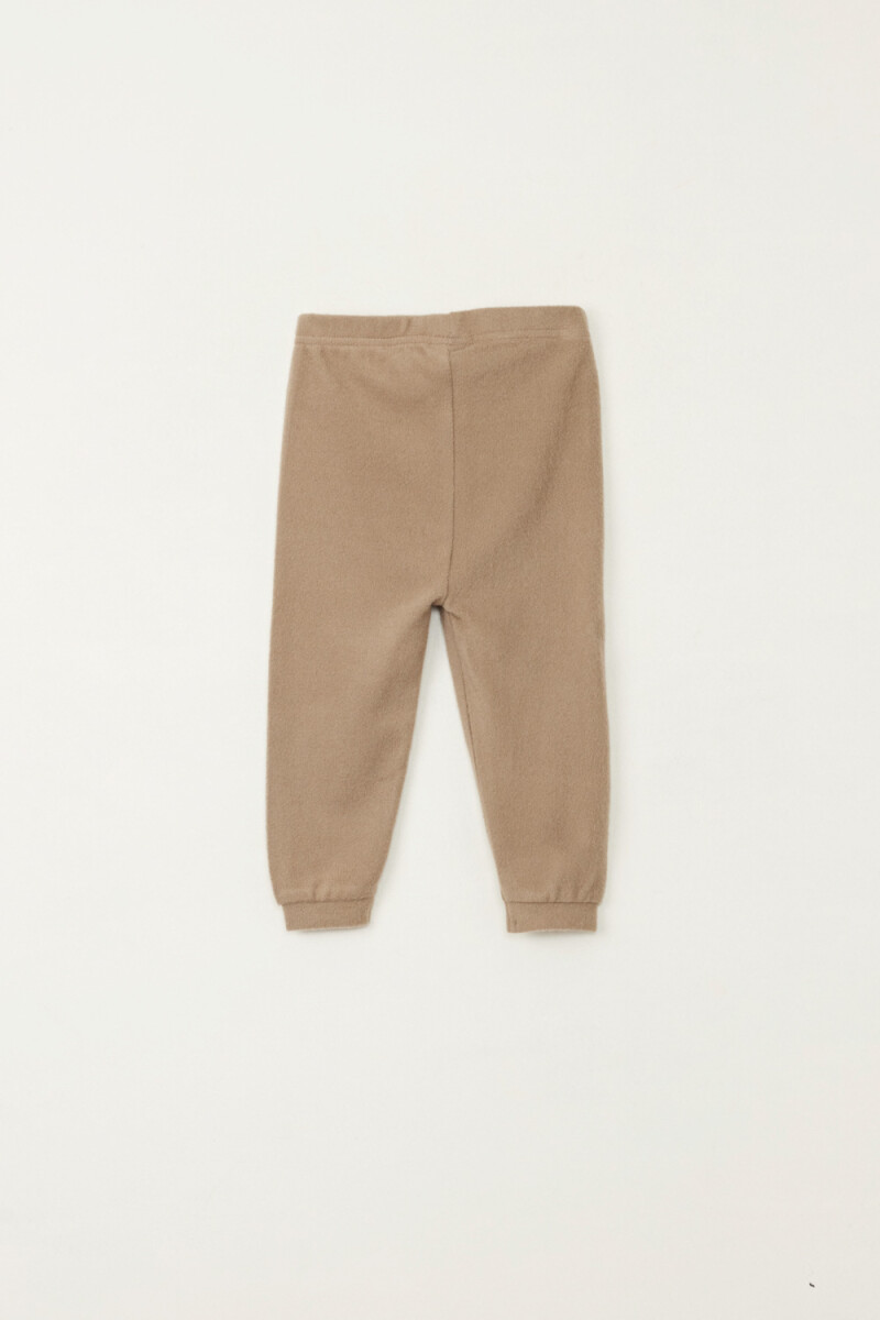 Set camiseta - pantalón lanilla Tostado