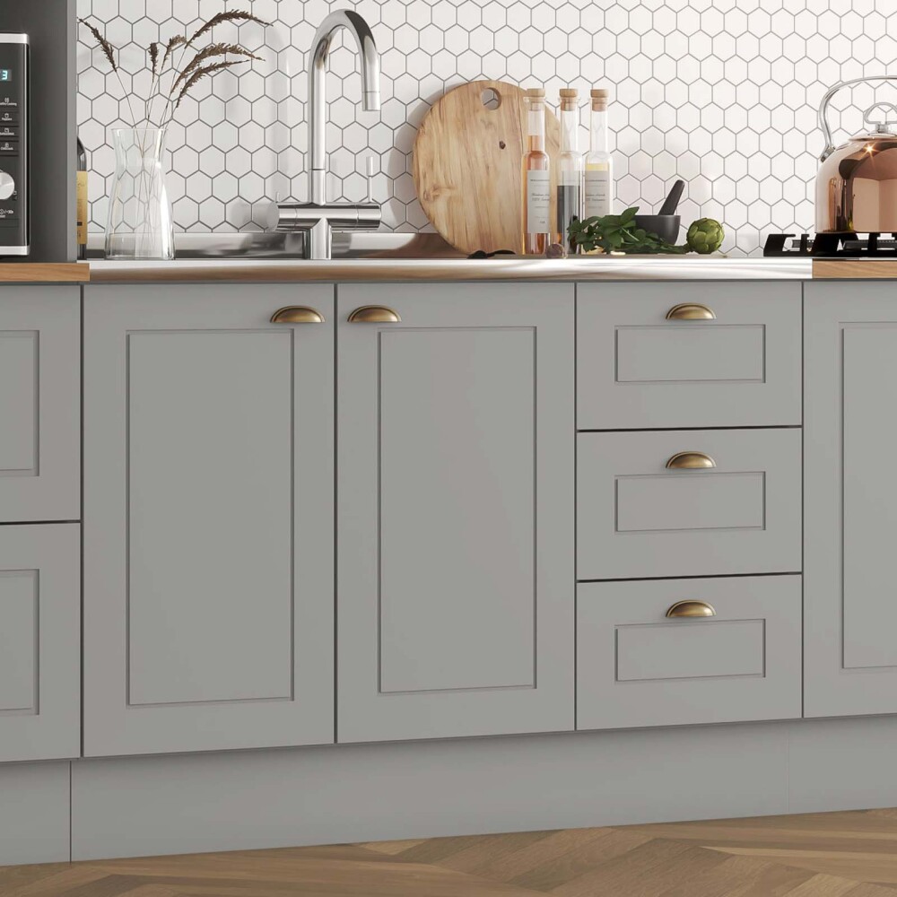 BAJO MESADA 120 CM MDF GRIS AMERICANA