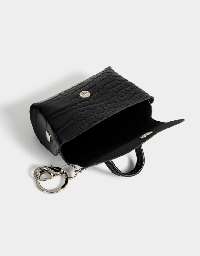 Monederos Monedero Cuerina Croco - Negro