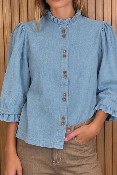Camisa Carlita Volados Tourquesa