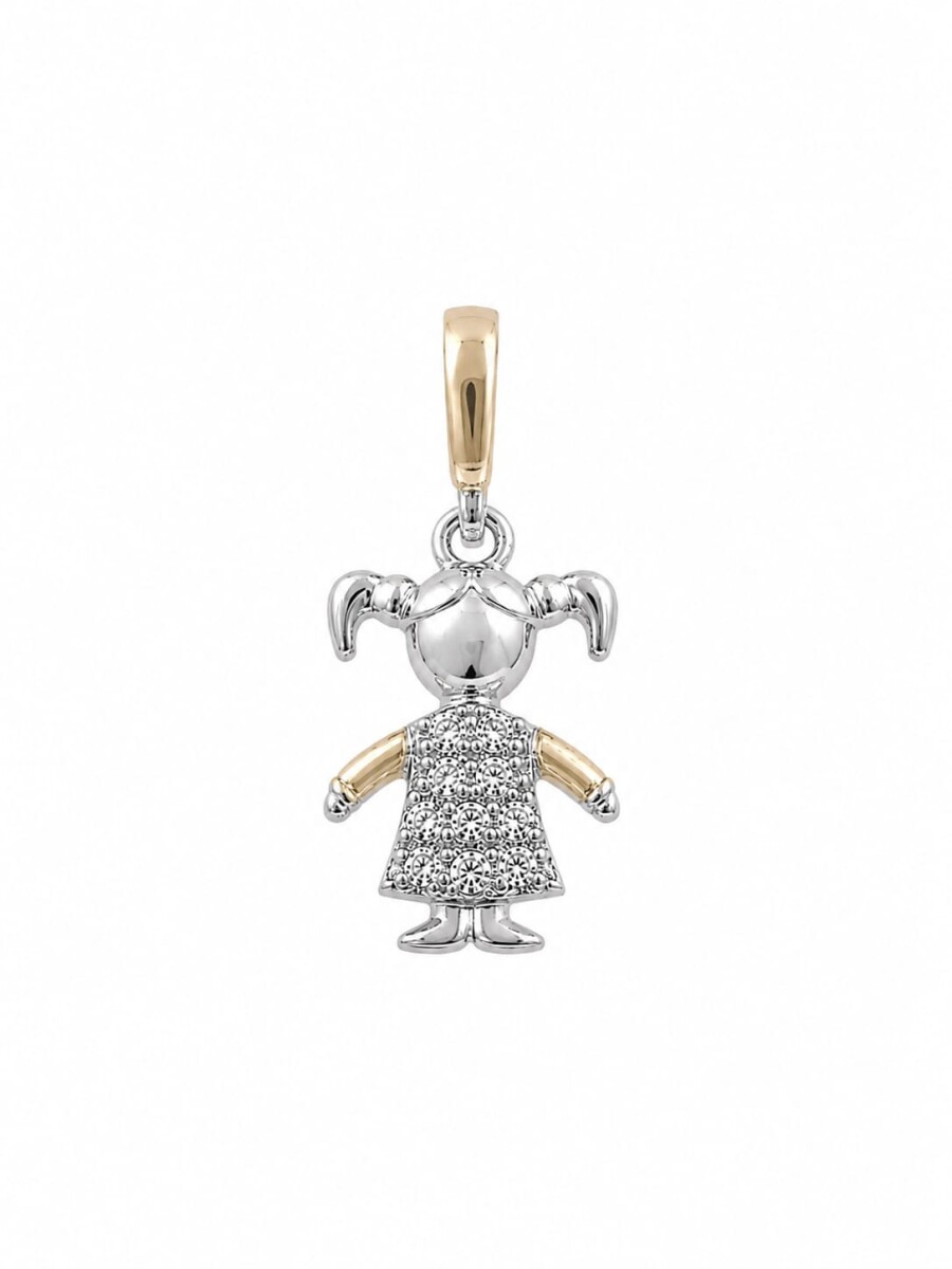 Colgante Niña Plata y Oro 