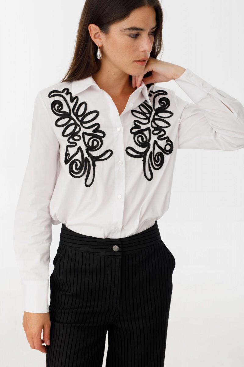 Camisa Barroca Blanco/Negro