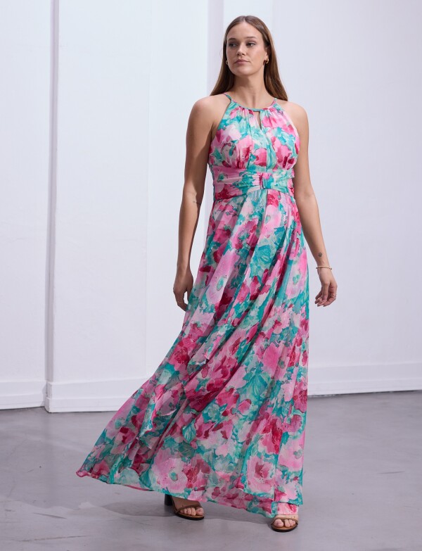 Vestido Noche Maxi MULTI/ROSA