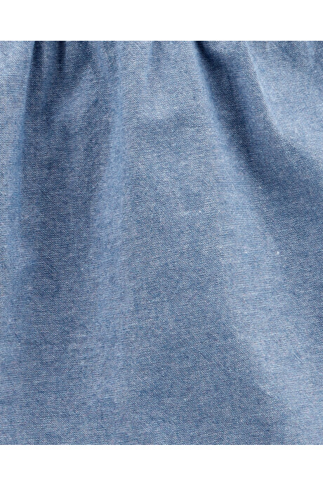 Set dos piezas short ciclista y blusa jean de algodón Sin color