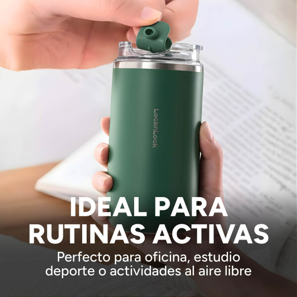 Vaso Termico Acero Inoxidable Hermetico Tapa Aislante 350ml Color Verde