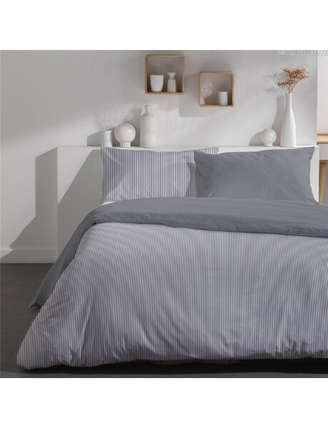 JUEGO DE SABANAS ALGODON 180H FULL 140x190+30CM RAYAS GRIS JUEGO DE SABANAS ALGODON 180H FULL 140x190+30CM RAYAS GRIS