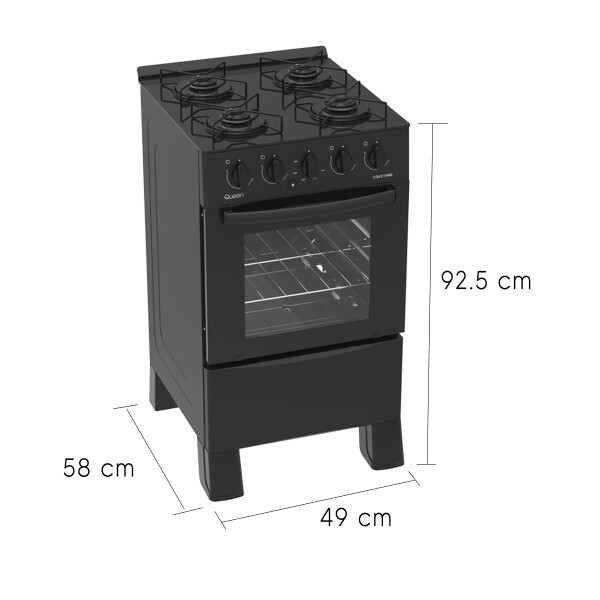 Cocina Queen Cqv210ng A Gas COCINA QUEEN A GAS VIDRIO NEGRA CQV210NG