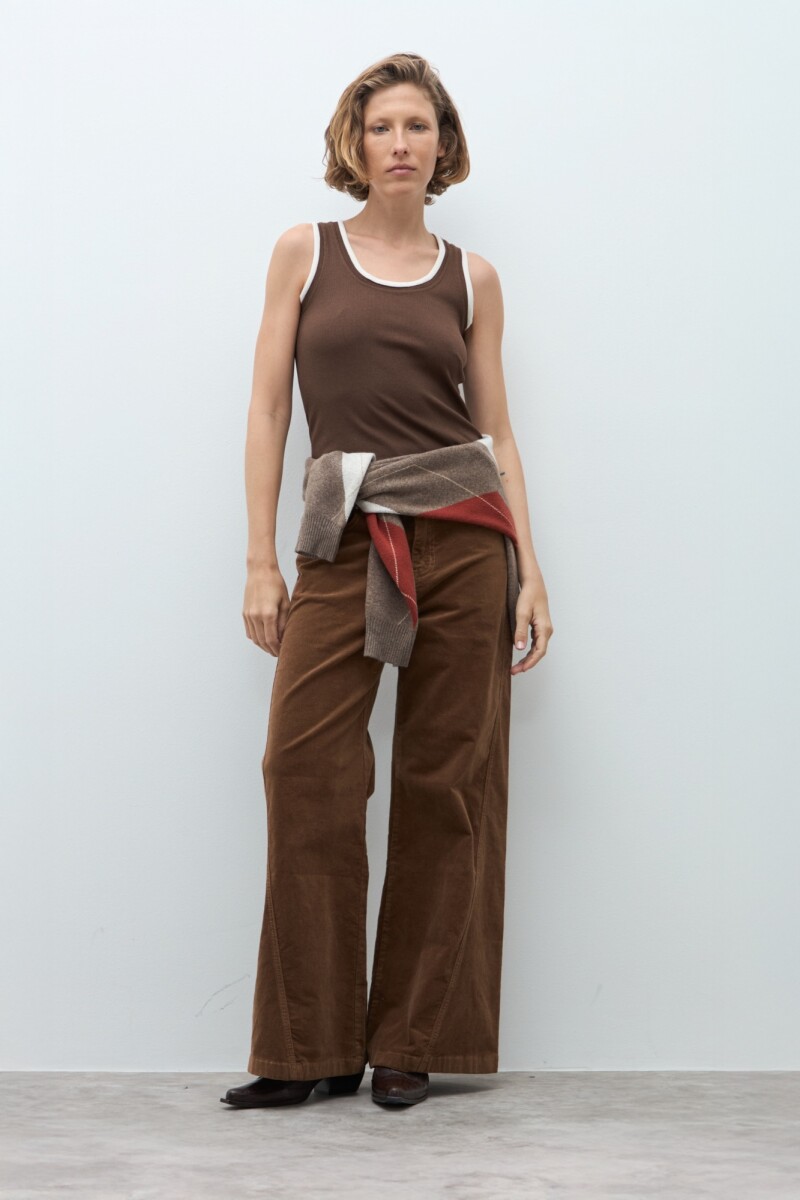 Musculosa superpuesta - chocolate 