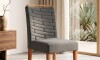 Juego De Comedor - 6 Sillas + Mesa Vidrio - Celeste Gris
