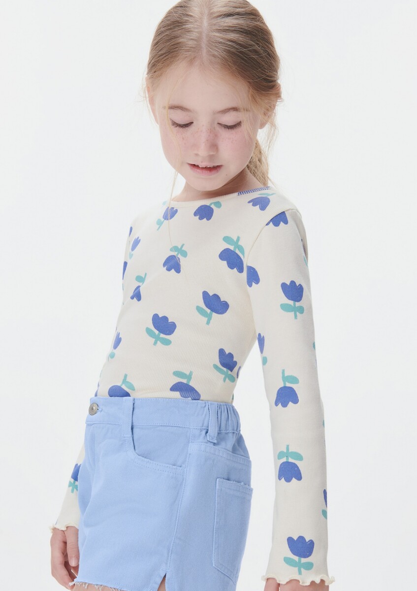 BLUSA INFANTIL ESTAMPADA - BEIGE 