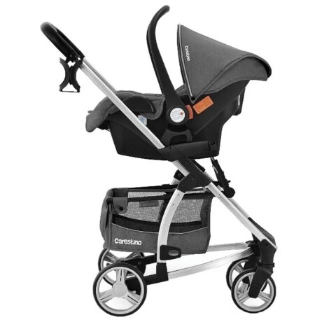 Kit Cochecito Carestino London 3 en 1 + Moisés + Butaca + Accesorios Gris