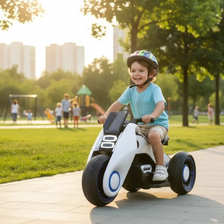 Moto futuro a batería infantil Lumax Grande Blanco