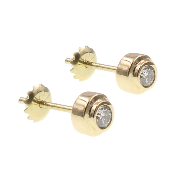 Caravanas Nathalie en oro amarillo 18k con brillantes Caravanas Nathalie en oro amarillo 18k con brillantes