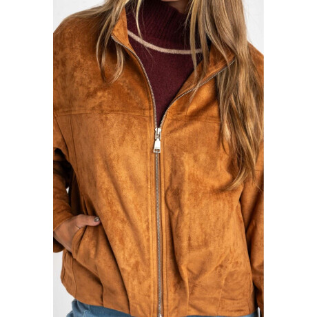Campera Gamuza Cuero Vegano Camel