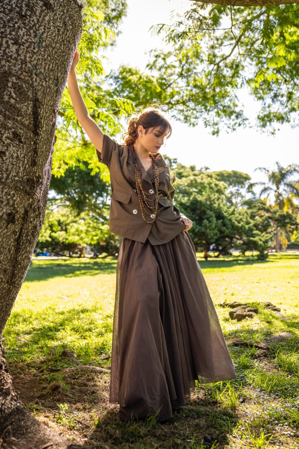 FALDA ALGODON ANDINN CAMEL