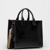 Cartera de Mano Capri En Cuero Liso Negro