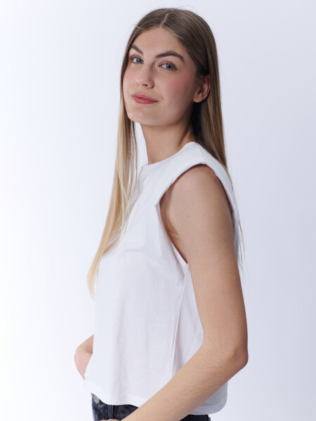 Remera hombreras Blanco