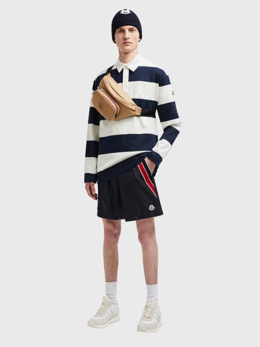 Moncler - Short de baño con ribete tricolor 