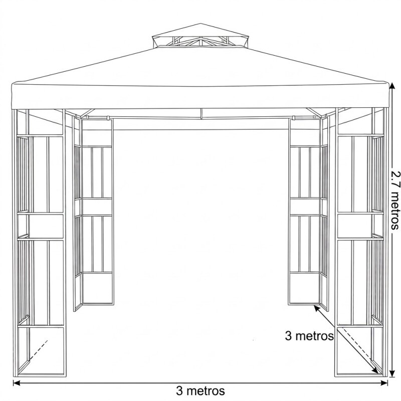TOLDO BEIGE 3X3X2.7M Unica