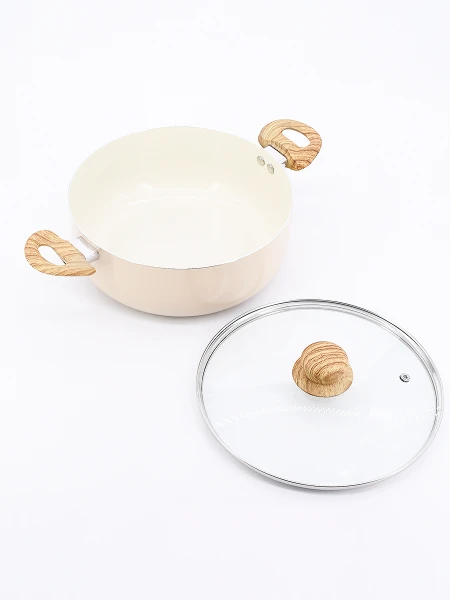 OLLA BEIGE CON TAPA BEIGE