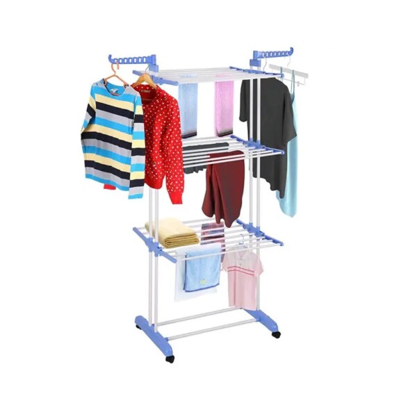Tendedero Vertical Varillas Acero Plegable De 3 Niveles Tender Ropa Lavadero Metal De Pie 54x68x168 Cm Celeste Tendedero Vertical Varillas Acero Plegable De 3 Niveles Tender Ropa Lavadero Metal De Pie 54x68x168 Cm Celeste