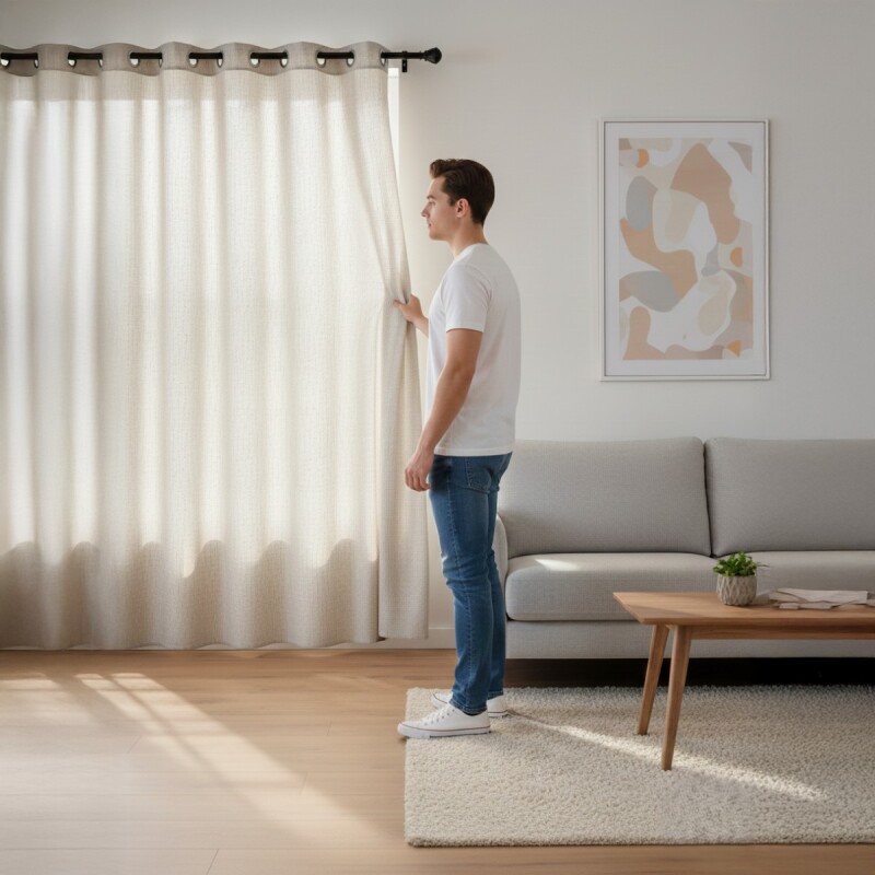 CORTINA JULIA BEIGE C/RELIEVE 137X229CM Unica