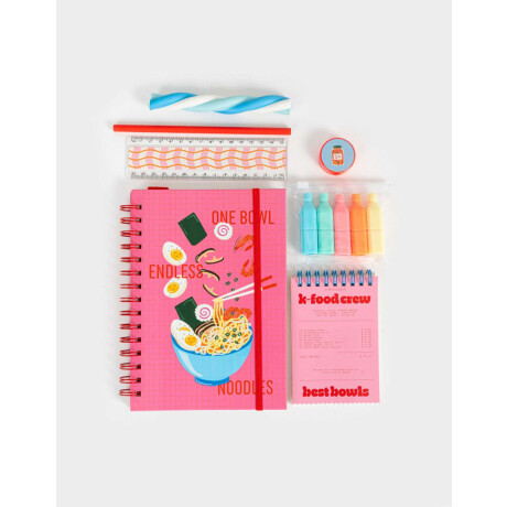Set De Librería En Bolsa De Mesh Combinacion Multicolor