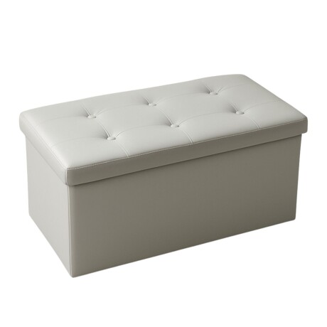Puff Baúl Lumax Plegable 75x38 cm Organizador Living Dormitorio Gris claro