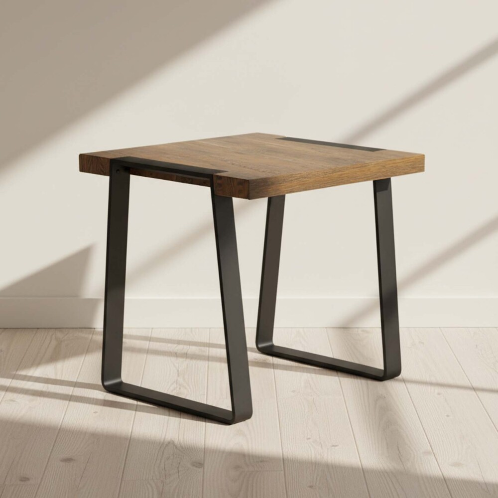 MESA DE LIVING LATERAL - ARRIME MADERA-Y-METAL MARRON YORK CASTAÑO