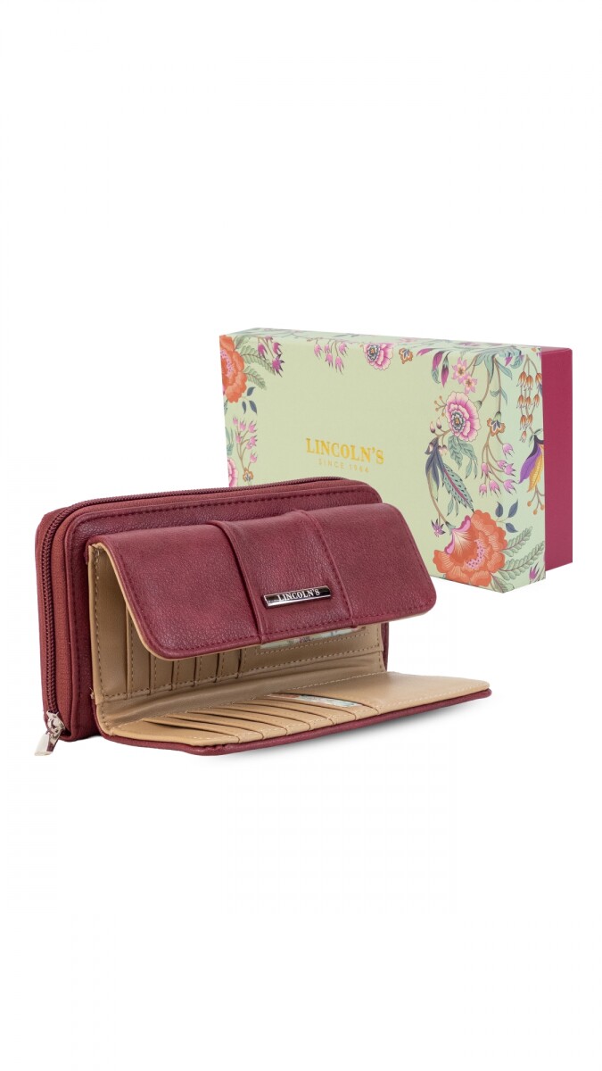 BILLETERA GLADIOLO - MERLOT 