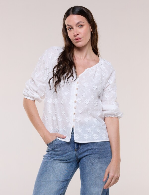 Blusa Bordada CRUDO