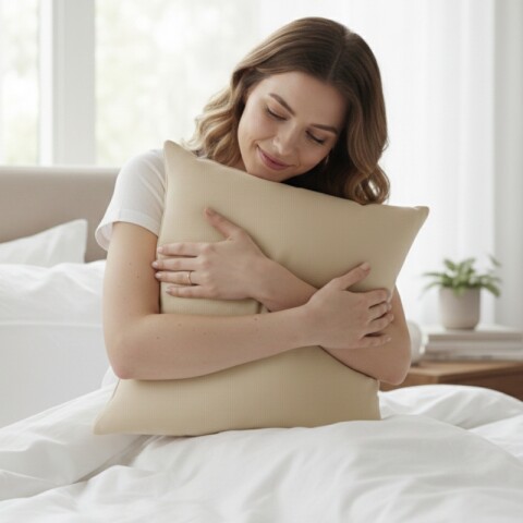 Almohadón Decorativo 45x45 cm - Beige – Cojín Suave para Cama y Living Almohadón Decorativo 45x45 cm - Beige – Cojín Suave para Cama y Living