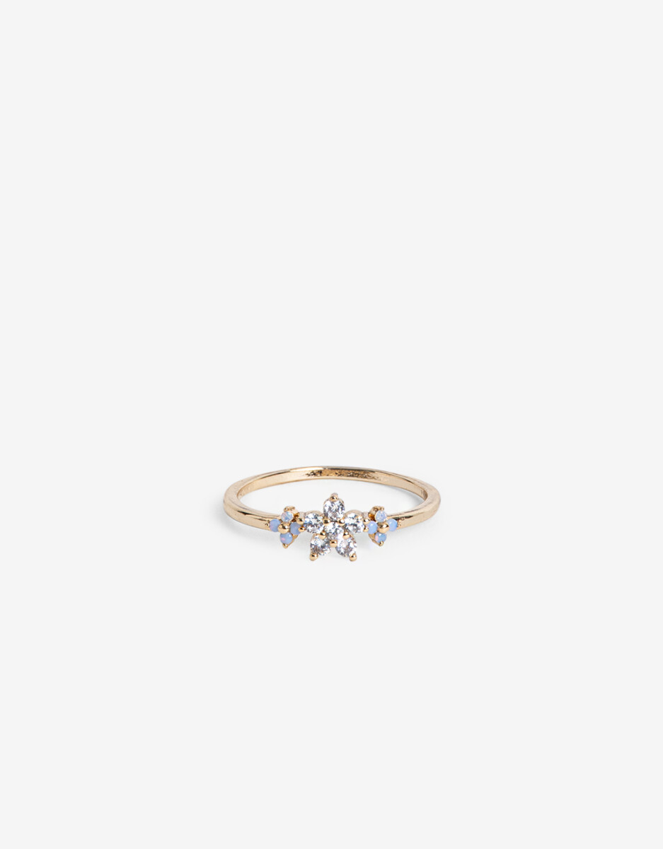 Anillo Con Flores En Cubic 