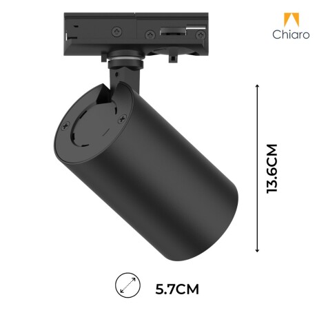 Spot de riel tracklight led 8w 2700K 2 vías 30° NEGRO Spot de riel tracklight led 8w 2700K 2 vías 30° NEGRO