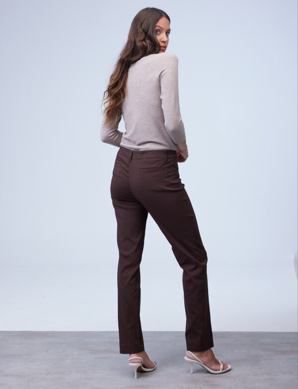Pantalon Slim MARRON