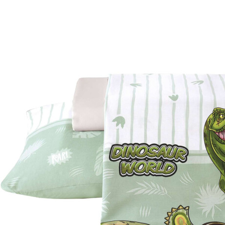 Juego Sábanas Infantiles 1 Plaza Dohler 100% Algodón Dinosaurios