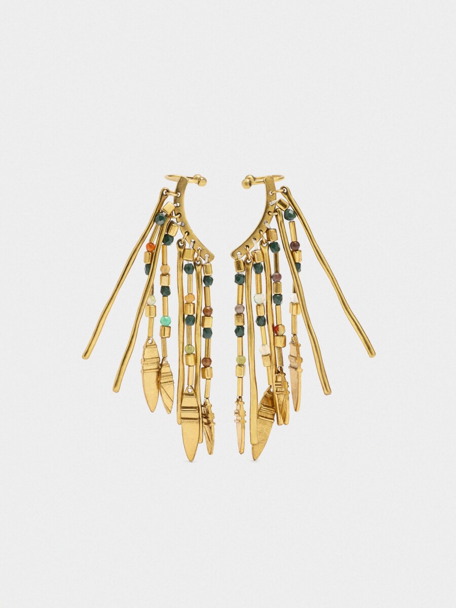 Pendientes Ear Jacket De Barras Y Piedras multicolor