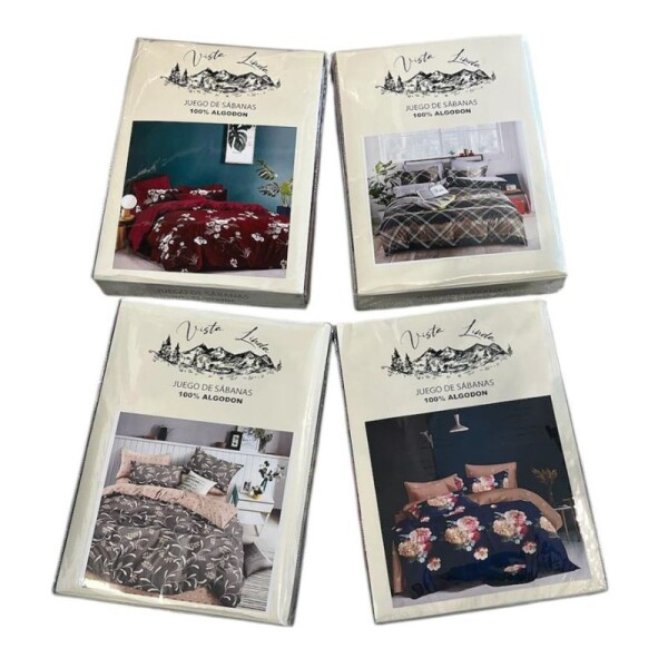 JUEGO DE SABANAS 2 PLAZAS 100% ALGODON - VARIOS DISEÑOS JUEGO DE SABANAS 2 PLAZAS 100% ALGODON - VARIOS DISEÑOS