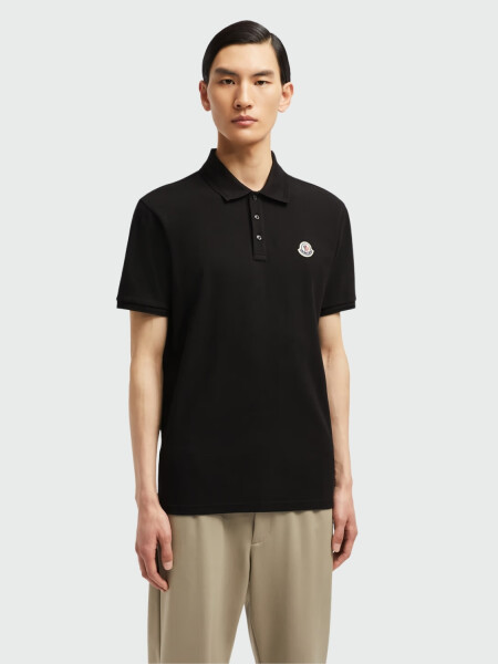 Moncler - Remera polo confeccionada en piqué de algodón Negro