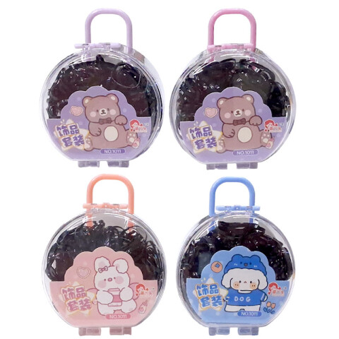 Colitas para el cabello goma negra en cajita Colitas Para El Cabello Goma Negra En Cajita