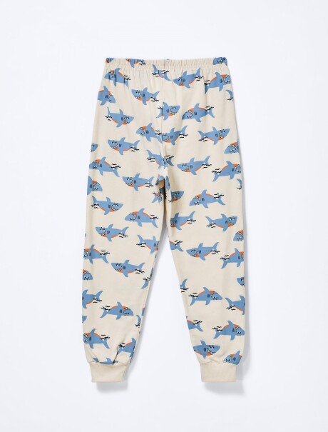 PIJAMA INFANTIL CON ESTAMPA CELESTE