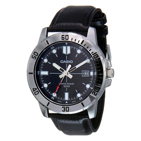 Reloj CASIO MTPVD01L-1EVUDF en Cuero Negro Esfera 45mm 0