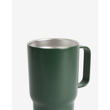 Vaso Metálico Con Asa Verde Oscuro