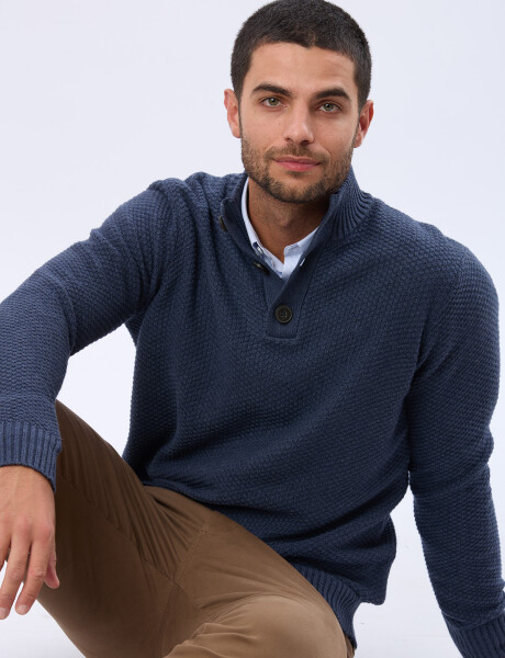 BUZO 1/2 BOTÓN CON ESTRUCTURA Piedra