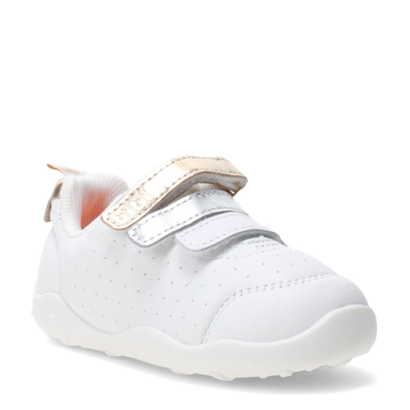Championes Infantiles Bibi Fisioflex c/Velcros Blanco - Dorado - Plateado