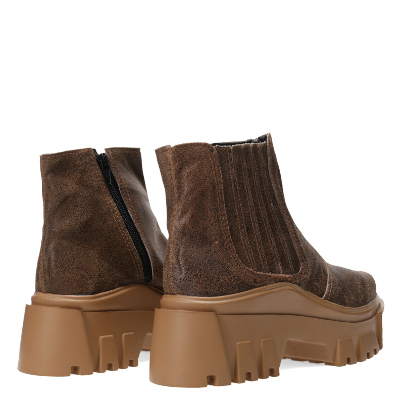 Botas de Mujer Miss Carol NING de cuero con elástico Marrón