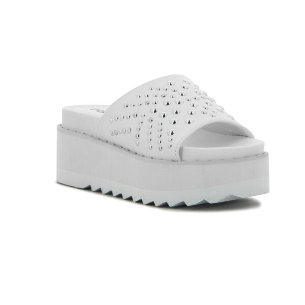 Sandalias Mujer Darkness Plataforma Y Tachas Blanco