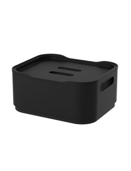 CANASTO C/TAPA PLASTICO FIT 1.5L 18.5x15x8CM NEGRO CANASTO C/TAPA PLASTICO FIT 1.5L 18.5x15x8CM NEGRO