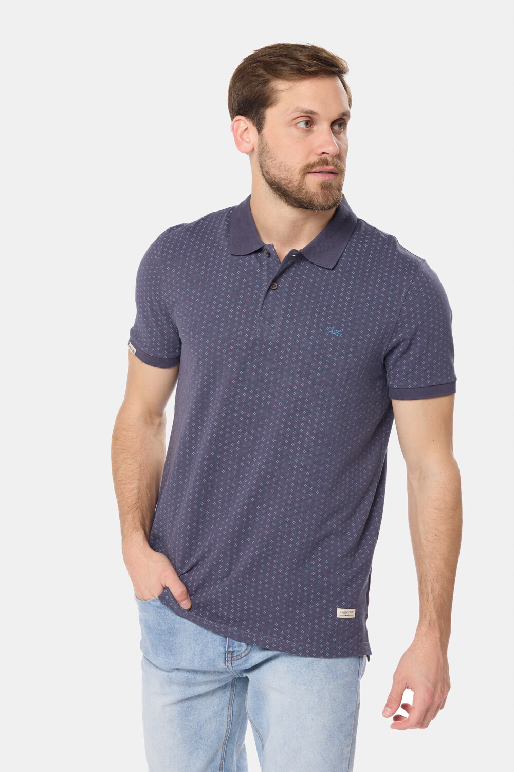 REMERA POLO ESTAMPADA Azul